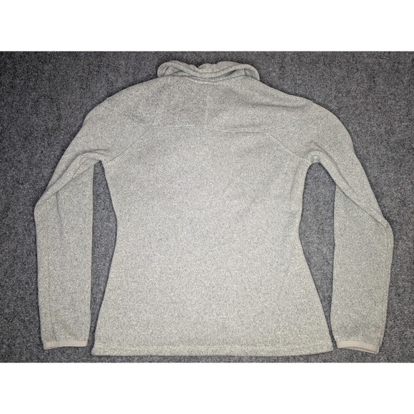 The North Face Shawl Neck Fleece Pullover Womens Small Heather Gray Button Logo - Picture 8 of 8